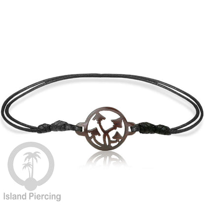 Gelang Tangan Tali yang pakai Liotin kayu model yang menarik, cocok untuk semua umur