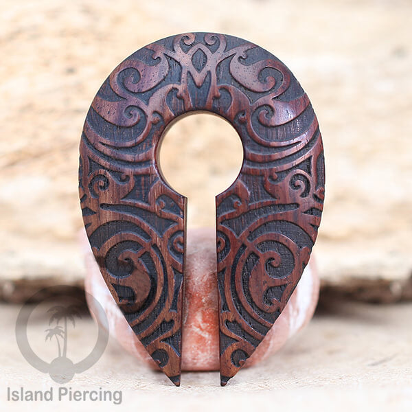 Tindik Anting Piercing Kayu Sono Ear-weight untuk anting lubang besar ukiran tangan