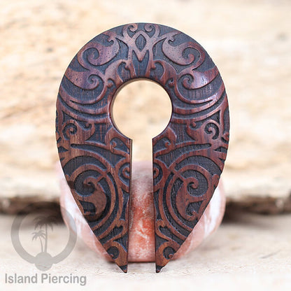 Tindik Anting Piercing Kayu Sono Ear-weight untuk anting lubang besar ukiran tangan