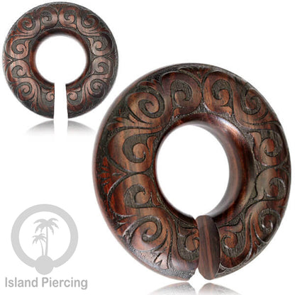 Tindik Anting Piercing Kayu Sono Ear-weight untuk anting lubang besar ukiran tangan
