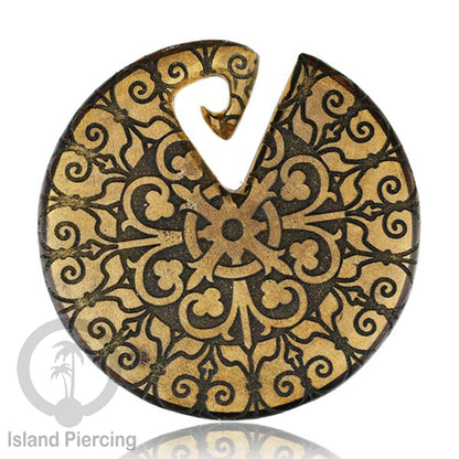 Tindik Anting Piercing Kayu Ear-weight untuk anting lubang besar dengan ukiran sangat menarik