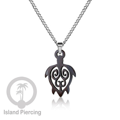 Kalung Tali Kulit dengan Liontin Kayu Tribal Wood Pendant Necklace Maori hook Spiral Turtle