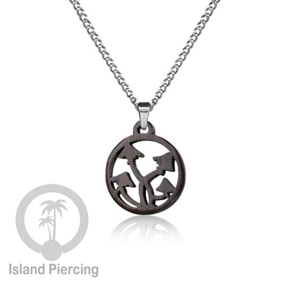 Kalung Tali Kulit dengan Liontin Kayu Popular Wood Pendant Necklace Spiral Peace Cross