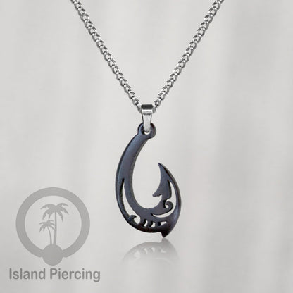 Kalung Tali Kulit dengan Liontin Kayu Tribal Wood Pendant Necklace Maori hook Spiral Turtle