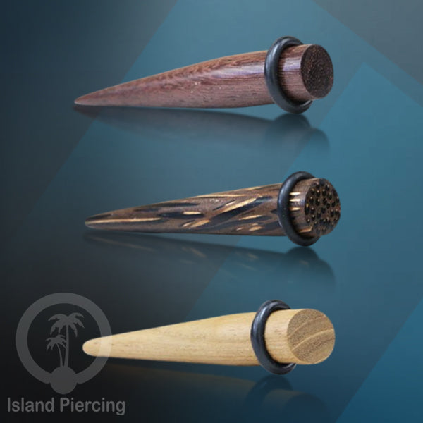 Anting Tindik Kayu Taring, Wooden Piercing Expanders Perhiasan kayu untuk lubang sedang ke besar
