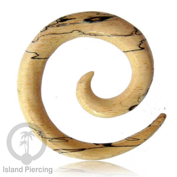 Aniting Tindik Spiral bahan Kayu polos banyak jenis kayu. Wooden Piercing Spirals