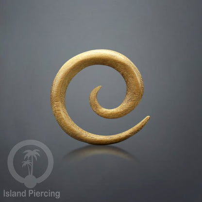 Aniting Tindik Spiral bahan Kayu polos banyak jenis kayu. Wooden Piercing Spirals