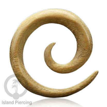 Aniting Tindik Spiral bahan Kayu polos banyak jenis kayu. Wooden Piercing Spirals