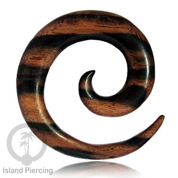 Aniting Tindik Spiral bahan Kayu polos banyak jenis kayu. Wooden Piercing Spirals