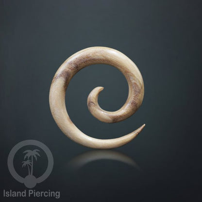 Aniting Tindik Spiral bahan Kayu polos banyak jenis kayu. Wooden Piercing Spirals