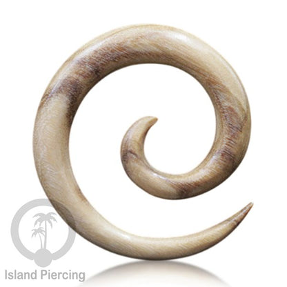 Aniting Tindik Spiral bahan Kayu polos banyak jenis kayu. Wooden Piercing Spirals