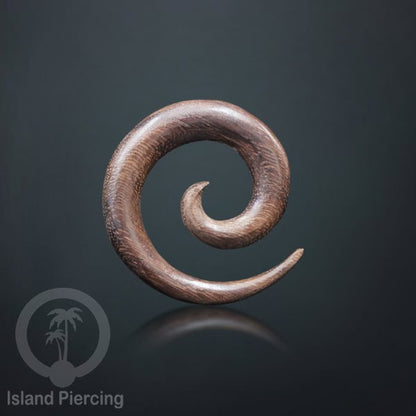 Aniting Tindik Spiral bahan Kayu polos banyak jenis kayu. Wooden Piercing Spirals