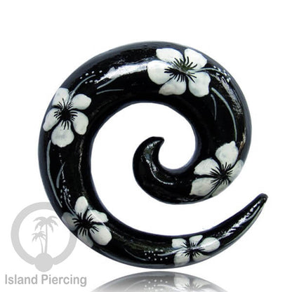 Tindik Kayu model cat dengan motif menarik, Painted Wood Piercing Spirals