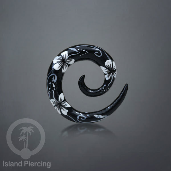 Tindik Kayu model cat dengan motif menarik, Painted Wood Piercing Spirals