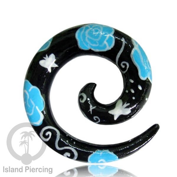 Tindik Kayu model cat dengan motif menarik, Painted Wood Piercing Spirals