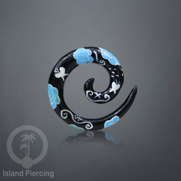 Tindik Kayu model cat dengan motif menarik, Painted Wood Piercing Spirals