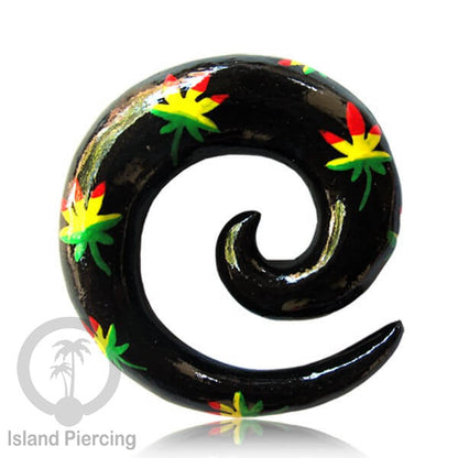 Tindik Kayu model cat dengan motif menarik, Painted Wood Piercing Spirals