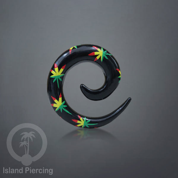 Tindik Kayu model cat dengan motif menarik, Painted Wood Piercing Spirals