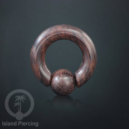 Tindik Kayu polos untuk lubang besar, Wood BCR Piercing pakai bola kayu/silicone