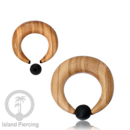 Tindik Kayu polos untuk lubang besar, Wood BCR Piercing pakai bola kayu/silicone
