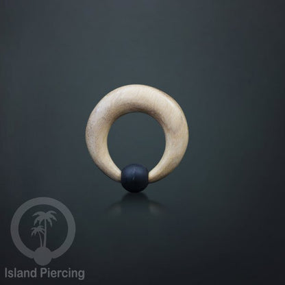 Tindik Kayu polos untuk lubang besar, Wood BCR Piercing pakai bola kayu/silicone