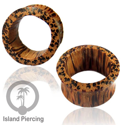 Ear Tunnel tindik buatan tangan dari kayu Aren, Kelapa dan Honey wood.