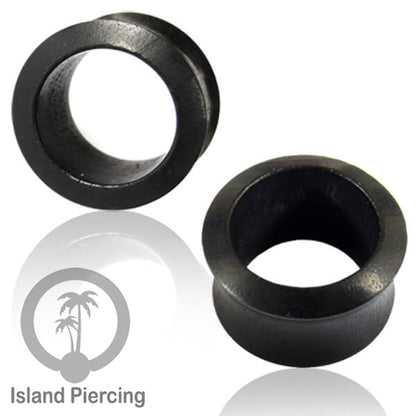 Anting Tindik Ear tunnel buatan tangan dari kayu Sono dan Kayu Arang.