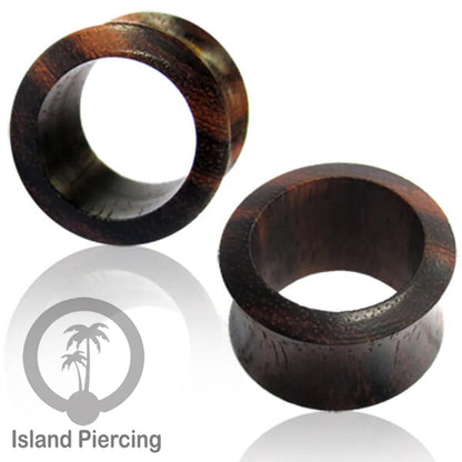 Anting Tindik Ear tunnel buatan tangan dari kayu Sono dan Kayu Arang.