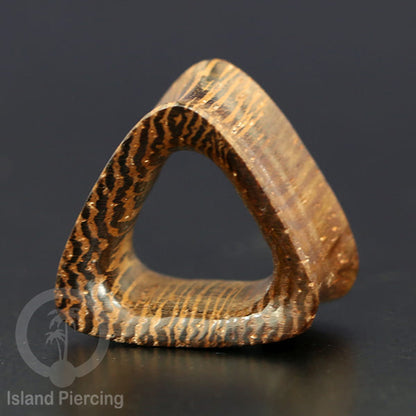 Plug Bolong Tindik Segitiga Triangle shaped Wooden Flesh Tunnel, Bali Style plug