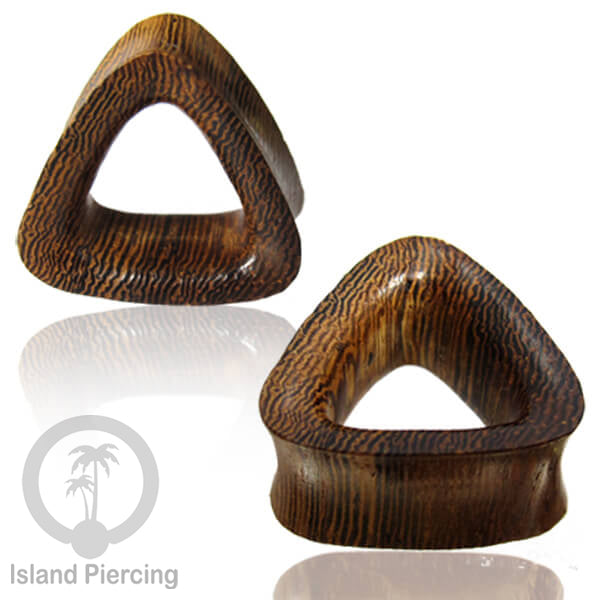 Plug Bolong Tindik Segitiga Triangle shaped Wooden Flesh Tunnel, Bali Style plug