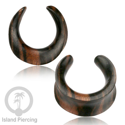 Wooden Ear Saddle Plug Piercing Anting Tindik Kayu buatan tangan dari Kayu Arang