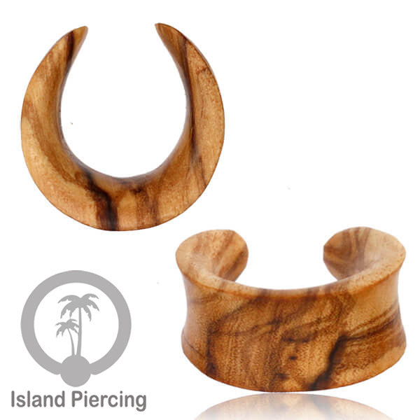 Wooden Ear Saddle Plug Piercing Anting Tindik Kayu buatan tangan dari Kayu Olive dan Kayu Asam