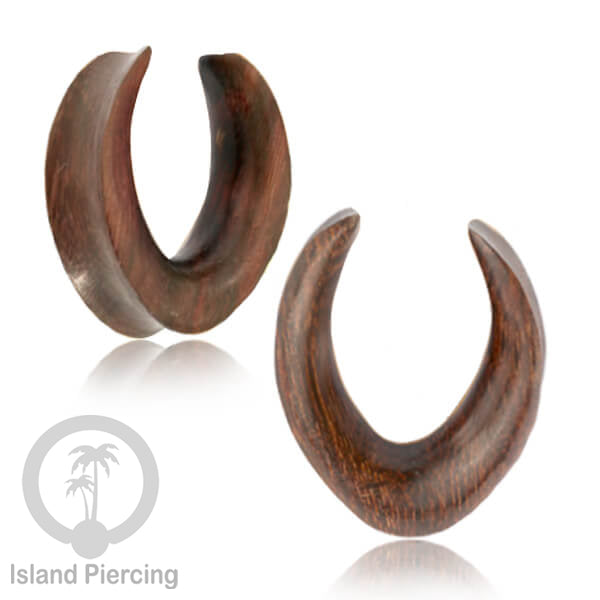 Wooden Ear Saddle Plug Anting Piercing Tindik Kayu buatan tangan dari Kayu Asam &amp; Olive