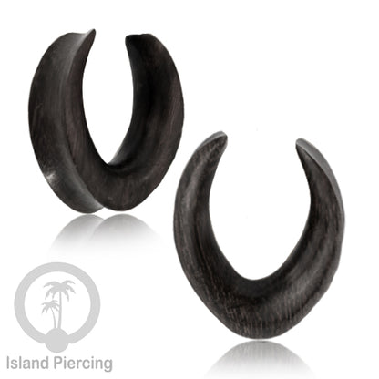 Wooden Ear Saddle Plug Piercing Anting Tindik Kayu buatan tangan dari Kayu Arang