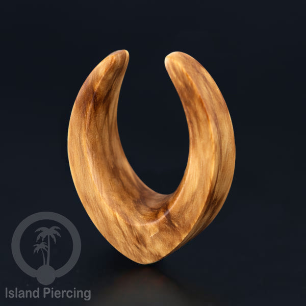 Wooden Ear Saddle Plug Anting Piercing Tindik Kayu buatan tangan dari Kayu Asam &amp; Olive