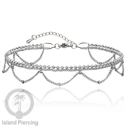 Gelang Kaki dari baja stainless warna silver. Steel anklets in many sizes.