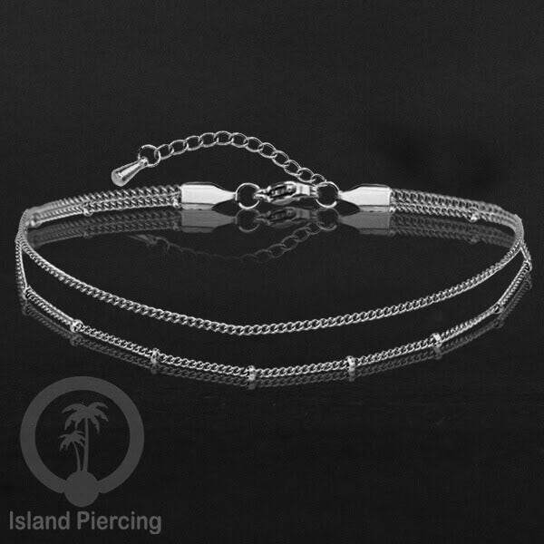 Gelang Kaki dari baja stainless warna silver. Steel anklets in many sizes.