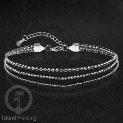 Gelang Kaki dari baja stainless warna silver. Steel anklets in many sizes.