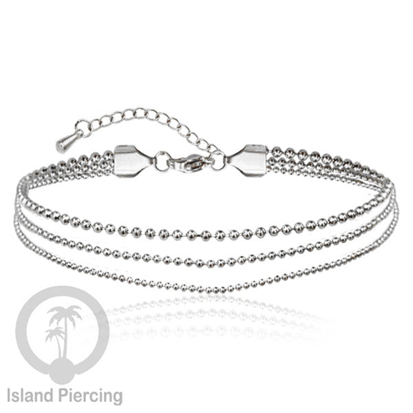 Gelang Kaki dari baja stainless warna silver. Steel anklets in many sizes.