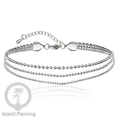 Gelang Kaki dari baja stainless warna silver. Steel anklets in many sizes.