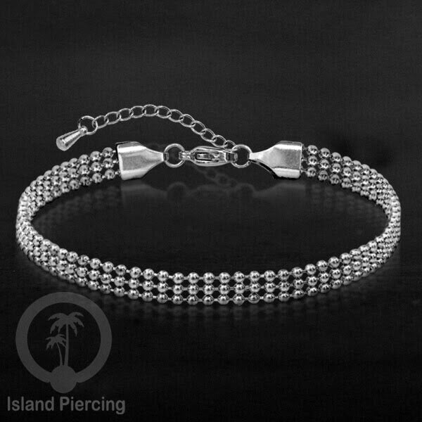 Gelang Kaki dari baja stainless warna silver. Steel anklets in many sizes.