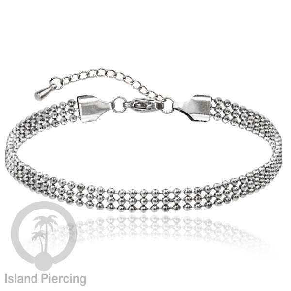 Gelang Kaki dari baja stainless warna silver. Steel anklets in many sizes.