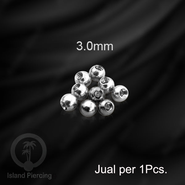 Bola Piercing untuk bar ukuran 1.6mm, Replacement Steel Piercing Balls External threading