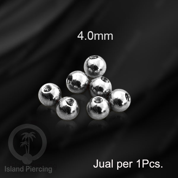 Bola Piercing untuk bar ukuran 1.6mm, Replacement Steel Piercing Balls External threading