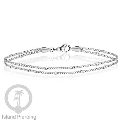 Gelang Tangan dari baja stainless warna silver. Model yang 2-3rantai yang istimewa.