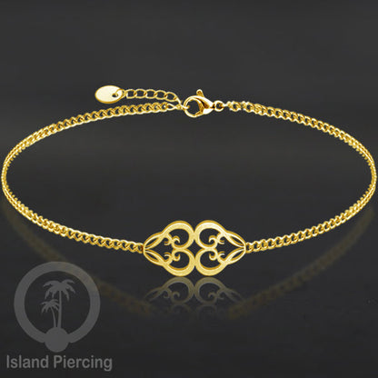 Gelang Tangan buatan  Stainless Steel banyak pilihan motif. Cocok untuk Anak dan Dewasa, warna gold.