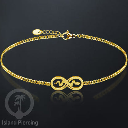 Gelang Tangan buatan  Stainless Steel banyak pilihan motif. Cocok untuk Anak dan Dewasa, warna gold.