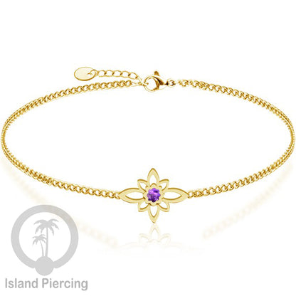 Gelang stainless steel dengan berbagai desain dan hiasan epoksi. Warna gold.