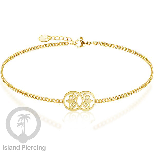 Gelang Tangan buatan Stainless Steel banyak pilihan motif. warna gold.