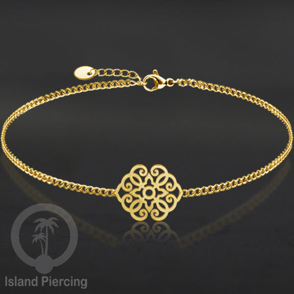 Gelang Tangan buatan Stainless Steel banyak pilihan motif. warna gold.